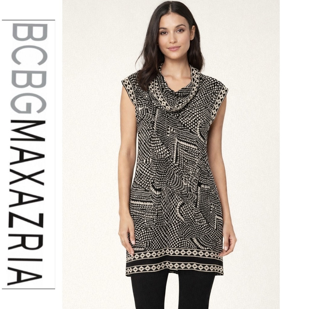 BCBGMaxazria black/white tunic/dress sz M